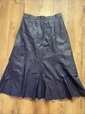 Vintage Selection 12 by Debra for Chordas Women's Purple Leather Flared Skirt 22